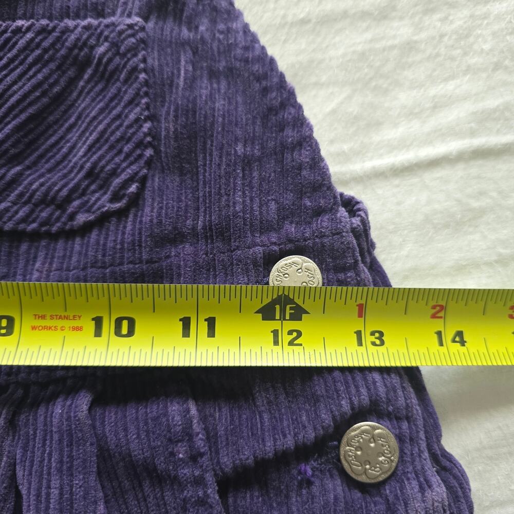 Vintage Oshkosh Bgosh Kids Purple Corduroy Overall Size 5 Made in Honduras - Picture 8 of 9